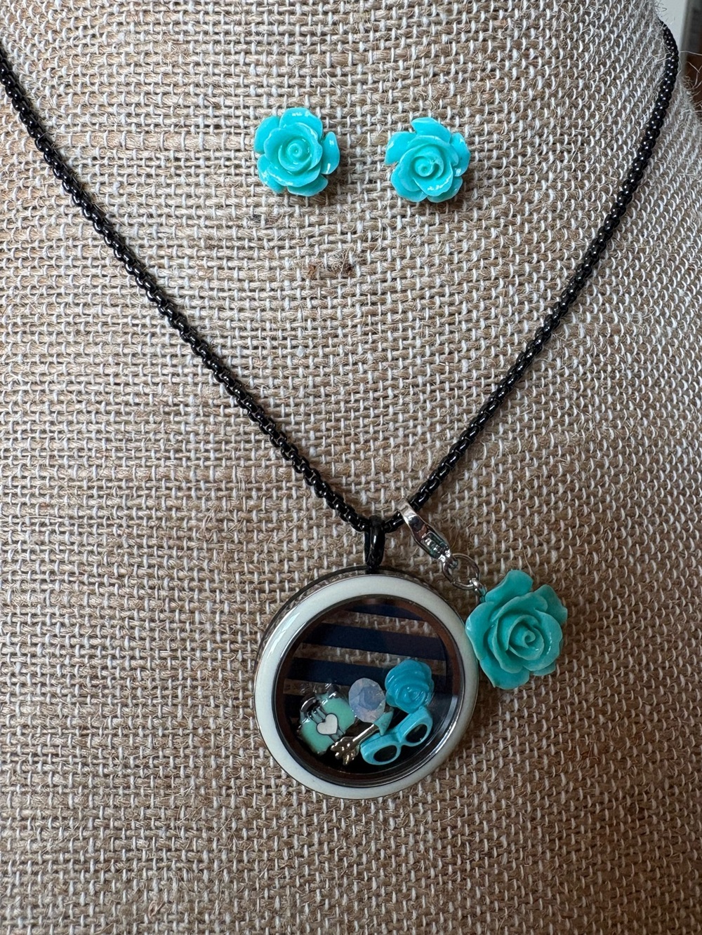 Origami Owl Aqua Rose Exclusive Set